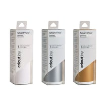 3 rouleaux de vinyle 122 x 14 cm - blanc, argenté, doré