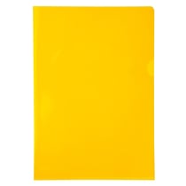 Sachet de 10 pochettes coin PVC lisse haute résistance 13/100e - A4 - Jaune - x 10 - Exacompta