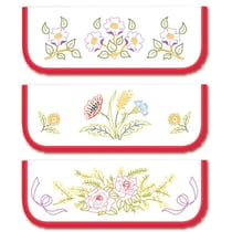 LUC - Pochettes serviettes à broder assortis thème fleurs A 6 pièces