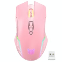 Souris Sans Fil Ergonomique Avec Éclairage RGB Et Longue Autonomie Rose YONIS