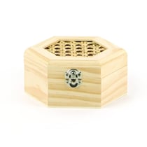Boite Cannage Hexagonale en Bois 16,5 cm