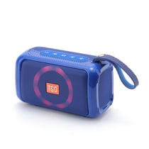 Enceinte Bluetooth Portable LED Étanche Son 360° Support TF AUX FM Bleu YONIS