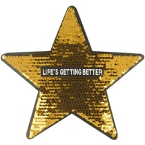 Ecusson thermocollant Grand format sequin Etoile dorée 24x22.5cm