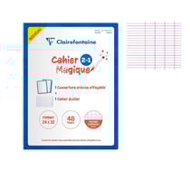 Cahier - 17x22(cm) - Grands carreaux - 48 pages - couverture en carton - sans spirale - Clairefontaine