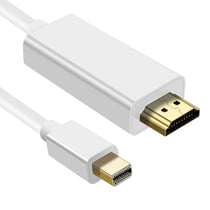 Câble Mini DisplayPort Mâle vers HDMI Mâle Haute Résolution 4K 1.8m Blanc