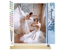 Peinture par Numéro Figured'Art - Futures Ballerines - Kit de Loisir Créatif DIY Numéro d'Art Complet - 40x50cm toile roulée + châssis en bois à monter