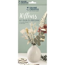 BOITE 10 FLEURS BOIS CONTREPLAQUE +/- 240mm x 4mm