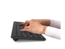 PORT Connect Clavier de bureau précis Bluetooth rechargeable indicateur LED portée 8m slim et design EU Noir