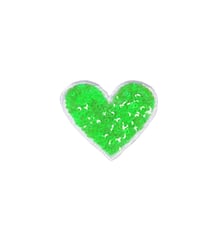 Lot de 3 écussons thermocollants coeur sequin vert gazon 8,5x7cm