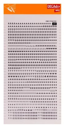 Lettres et Chiffres Transfert Noir 3mm