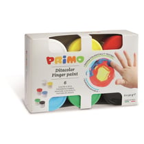 Lot de 6 pots de 50 g - Gouache au doigt PRIMO - 6 couleurs