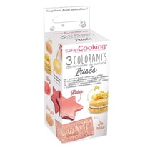 3 colorants alimentaires de surface doré, argenté, cuivré 3 x 5 g