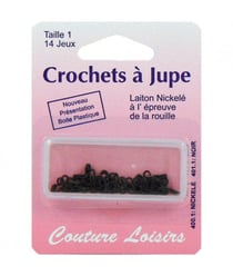 Agrafes noires n°1 avec brides X 14 - Distrifil 1 Noir