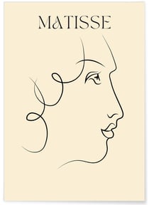 Affiche Matisse 'Profil Élégant' – Ligne fine et épurée | A3 : 29,7x42cm