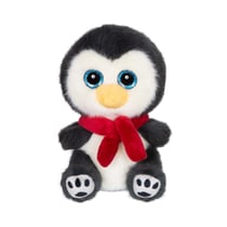 Peluche - Peluche > Pingouin CHILLY Gris Echarpe Rouge – 13 cm
