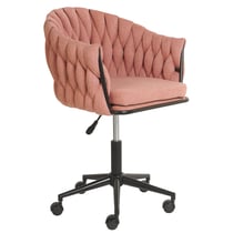 Chaise de Bureau Rose en Tissu Mobilier de Bureau Pivotant