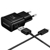 Samsung Pack Chargeur Secteur Samsung 15W USB-A avec câble USB-C vers USB-A 1m Noir