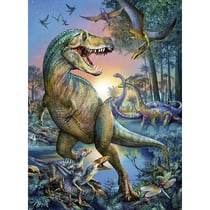 Puzzle xxl dinosaures : t-rex geant et les pterodactyles dans la foret 150 pieces - collection animaux prehistorique dino - ravensburger - 100521