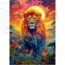 Puzzle majestueux lion au couche du soleil 500 pièces - collection animaux de la savane - educa - 20261