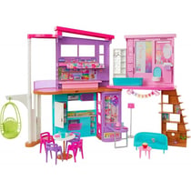Grande maison de vacance barbie 1m07 a 2 étages et 6 pièces + 30 accessoires - MATTEL