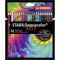 Lot de 6 étuis de 24 crayons de couleur aquarellables STABILO aquacolor ARTY assortis