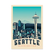 Affiche 50x70 cm - Seattle - Olahoop Travel Posters