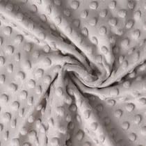 Tissu Doudou Ultra doux Pois Gris pierre