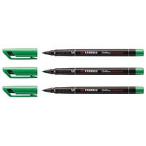 Lot de 3 marqueurs permanents pointe moyenne 1 mm - STABILO - Vert