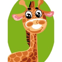 LUC - Kit canevas enfant Girafe sourire 20x25cm