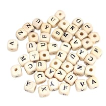 MégaCréa DIY - Perles Dé en bois Alphabet lettres 1 cm 70 pièces