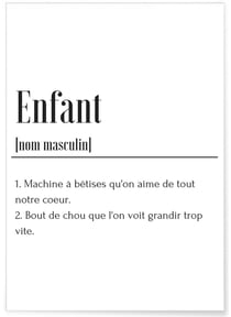 Affiche Définition Enfant | A3 : 29,7x42cm