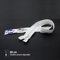 Fermeture éclair Z68 - Séparable 6mm double curseur - 80 cm
