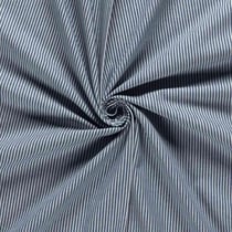 Tissu Jean Denim Coton Octave rayures Blanc sur fond Bleu indigo