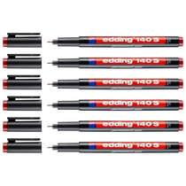 Lot de 6 marqueurs permanents - EDDING - Pointe super fine 0,3 mm - Rouge
