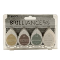 Encreurs créatifs Tsukineko - Brilliance Dew Drop - Assortiment Earth Tone - 4 pièces
