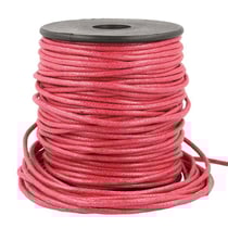 Bobine 35m cordelière aspect cuir 2mm rouge