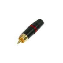 Neutrik Connecteur Droit RCA Mâle Compatible au Câble O.D. 3,5mm à 6,1mm Noir / Rouge