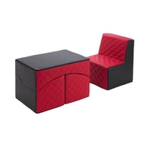 Ensemble de meubles en mousse : chaise et fauteuil noir-rouge