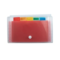 Trieur pocket 6 compartiments en polypropylène Crystal - 11x18cm - Cristal - x 5 - Exacompta