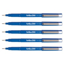 Lot de 5 stylos feutres permanents - ARTLINE - Pointe 0,4 mm - Bleu