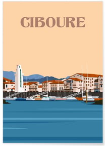 Affiche ville Ciboure | A3 : 29,7x42cm