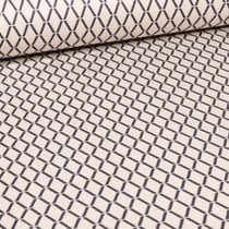 Tissu Suédine Scuba Losanges sur fond Ecru