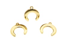4 Breloques bohème Croissant de lune 16*15mm doré