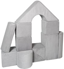 Set de 11 blocs en mousse gris velours côtelé - Velinda