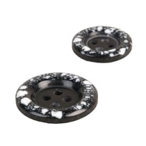 Bouton rond plastique recyclé 4 trous noir