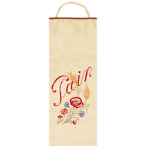Sac à pain en coton écru Coquelicots