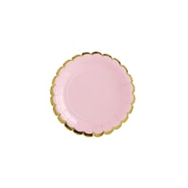 6 Petites Assiettes Baby Rose/Or