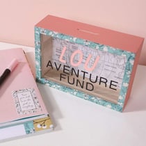 4 tirelires avec cadre en bois à décorer 12 x 17 cm