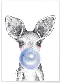 Affiche Bulle de Kangourou Bleue | A3 : 29,7x42cm