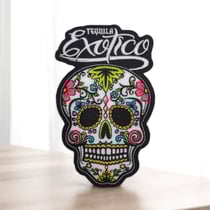 Écusson brodé tête de mort Exotico – patch tequila à thermocoller